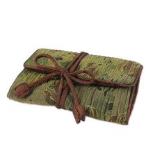 Load image into Gallery viewer, Floral Rayon and Silk Blend Jewelry Roll from Thailand - Fashionable Traveler | NOVICA