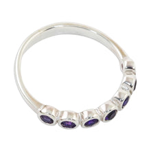 Load image into Gallery viewer, Modern Sterling Silver and Amethyst Anniversary Ring - Garland of Joy | NOVICA