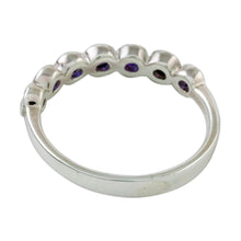 Load image into Gallery viewer, Modern Sterling Silver and Amethyst Anniversary Ring - Garland of Joy | NOVICA