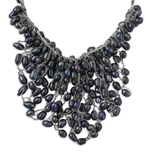 Load image into Gallery viewer, Bold Black Cultured Pearl Pendant Necklace from Thailand - The Enchanting Dark | NOVICA