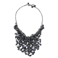 Load image into Gallery viewer, Bold Black Cultured Pearl Pendant Necklace from Thailand - The Enchanting Dark | NOVICA