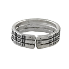 Load image into Gallery viewer, Handmade Sterling Silver Thai Hill Tribe Geometric Wrap Ring - Mark of Lanna | NOVICA
