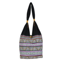 Load image into Gallery viewer, Multicolored Embroidered Cotton Shoulder Bag from Thailand - Thai Spirals | NOVICA