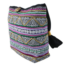 Load image into Gallery viewer, Multicolored Embroidered Cotton Shoulder Bag from Thailand - Thai Spirals | NOVICA