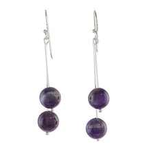 Load image into Gallery viewer, Thai Amethyst and Sterling Silver Beaded Dangle Earrings - Dreamy Wonder | NOVICA