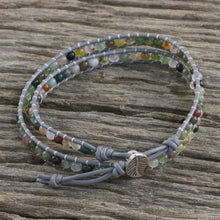 Load image into Gallery viewer, Multi-Colored Cloud Dream Agate and Glass Beaded Bracelet - Cloud Dream | NOVICA