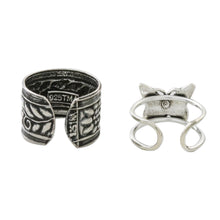 Load image into Gallery viewer, Butterfly and Floral Motif Sterling Silver Ear Cuffs - Nature's Garden | NOVICA