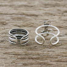Load image into Gallery viewer, Sterling Silver Lizard Ear Cuffs from Thailand - Little Lizard | NOVICA