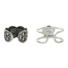 Load image into Gallery viewer, Floral and Heart Motif Sterling Silver Ear Cuffs - Flower Love | NOVICA