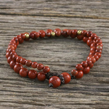 Load image into Gallery viewer, Adjustable Jasper Beaded Bracelet from Thailand - Double Beauty | NOVICA