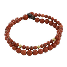 Load image into Gallery viewer, Adjustable Jasper Beaded Bracelet from Thailand - Double Beauty | NOVICA