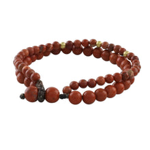 Load image into Gallery viewer, Adjustable Jasper Beaded Bracelet from Thailand - Double Beauty | NOVICA