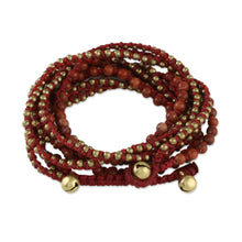Load image into Gallery viewer, Jasper Beaded Wrap Bracelet from Thailand - Boho Dream | NOVICA