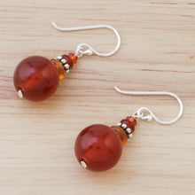 Load image into Gallery viewer, Carnelian Beaded Dangle Earrings from Thailand - Global Wonder | NOVICA