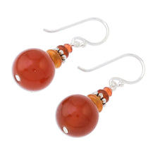 Load image into Gallery viewer, Carnelian Beaded Dangle Earrings from Thailand - Global Wonder | NOVICA