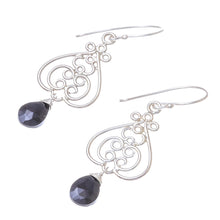 Load image into Gallery viewer, Swirl Pattern Onyx Dangle Earrings Crafted in Thailand - Swirling Beauty | NOVICA
