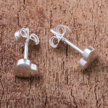 Load image into Gallery viewer, Heart-Shaped Sterling Silver Stud Earrings from Thailand - Simple Hearts | NOVICA