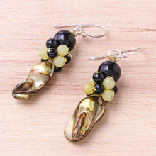 Load image into Gallery viewer, Cultured Pearl and Serpentine Beaded Dangle Earrings - Enchanted Beauty | NOVICA