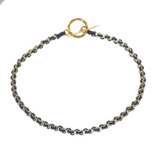 Load image into Gallery viewer, Gold Plated Brass Chain Bracelet in Brown from Thailand - Golden Day in Black | NOVICA