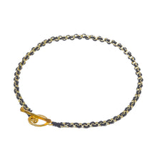Load image into Gallery viewer, Gold Plated Brass Chain Bracelet in Brown from Thailand - Golden Day in Black | NOVICA