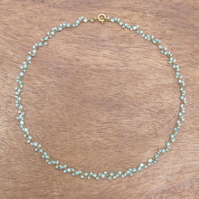 Load image into Gallery viewer, Gold-Plated Apatite Charm Necklace from Thailand - Arctic Dream | NOVICA