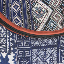 Load image into Gallery viewer, Leather Accented Patchwork Cotton Blend Sling from Thailand - Lanna Patchwork | NOVICA
