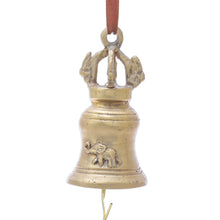 Load image into Gallery viewer, Elephant Motif Brass Bell Crafted in Thailand - Ceremonial Sound | NOVICA