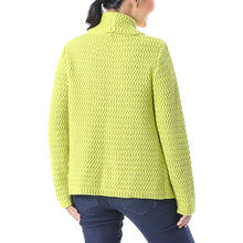 Load image into Gallery viewer, Knit Cotton Cardigan in Chartreuse from Thailand - Zigzag Knit in Chartreuse | NOVICA