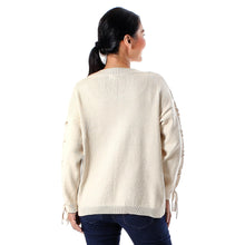 Load image into Gallery viewer, Knit Cotton Pullover in Antique White from Thailand - Cool Cross in Antique White | NOVICA