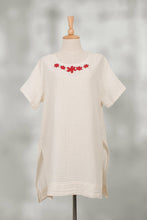 Load image into Gallery viewer, Floral Cotton Tunic in Alabaster from Thailand - Posy Bliss in Alabaster | NOVICA