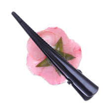 Load image into Gallery viewer, Natural Pink Sweetheart Rose Hair Clip from Thailand - Pink Sweetheart | NOVICA