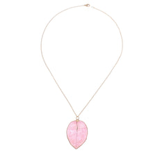Load image into Gallery viewer, Gold Accented Natural Flower Pendant Necklace in Pink - Bougainvillea Love in Pink | NOVICA