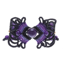 Load image into Gallery viewer, ARtisan Crafted Amethyst Macrame Bracelet - Dazzling Bohemian | NOVICA
