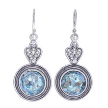 Load image into Gallery viewer, Handcrafted Thai Sterling Silver and Roman Glass Earrings - Mesmerizing Color | NOVICA