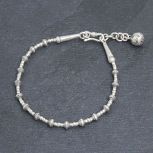 Load image into Gallery viewer, Silver Link Bracelet with Extender Chain from Thailand - Flower Ball | NOVICA