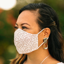 Load image into Gallery viewer, 3 Pink-White-Sepia Print Ear Loop Cotton Face Masks Set - Rosy Dots and Posies | NOVICA