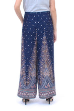 Load image into Gallery viewer, Artisan Made Rayon Wrap Paisley Floral Wrap Pants - Summer Chill in Navy | NOVICA