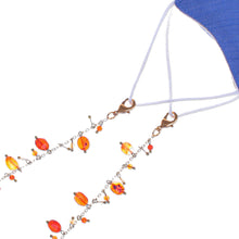 Load image into Gallery viewer, Carnelian Gold-Plated Face Mask Lanyard - Fancy That in Orange | NOVICA