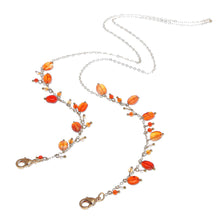Load image into Gallery viewer, Carnelian Gold-Plated Face Mask Lanyard - Fancy That in Orange | NOVICA