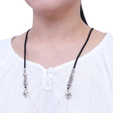 Load image into Gallery viewer, Handmade Silver Charm Face Mask Lanyard - Garden Walk | NOVICA