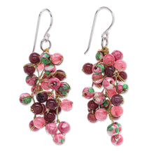 Load image into Gallery viewer, Hand Crafted Quartz and Agate Dangle Earrings - Dionysus in Pink | NOVICA