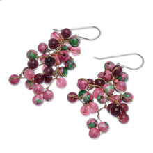 Load image into Gallery viewer, Hand Crafted Quartz and Agate Dangle Earrings - Dionysus in Pink | NOVICA