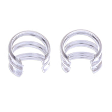 Load image into Gallery viewer, Polished Sterling Silver Ear Cuffs - Medium Wave | NOVICA