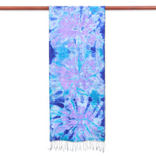 Load image into Gallery viewer, Hand Crafted Tie-Dyed Silk Scarf - Candy Sea | NOVICA