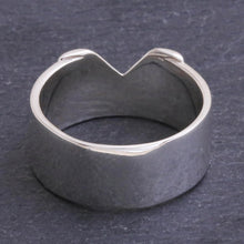 Load image into Gallery viewer, Hand Crafted Sterling Silver Band Ring - V Power | NOVICA