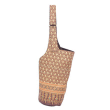 Load image into Gallery viewer, Thai Floral-Motif Yoga Mat Bag - Healthy Life | NOVICA