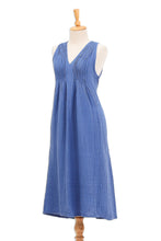 Load image into Gallery viewer, Sleeveless Cotton A-Line Dress - Day Off | NOVICA
