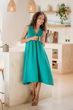 Load image into Gallery viewer, Sleeveless Cotton A-Line Dress from Thailand - Good Fortune | NOVICA