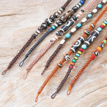 Load image into Gallery viewer, Calcite and Sunstone Beaded Macrame Bracelets (Set of 7) - Tribal Tales | NOVICA