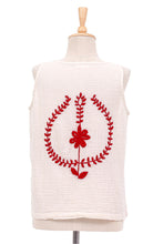 Load image into Gallery viewer, Hand-Embroidered Sleeveless Cotton Blouse - Flirty Flowers | NOVICA